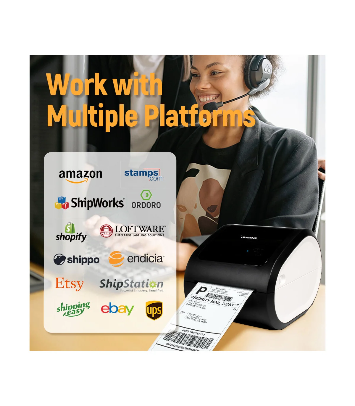 AIMO D520BT - Máy in nhãn vận đơn, in nhãn đơn hàng | AIMO Việt Nam