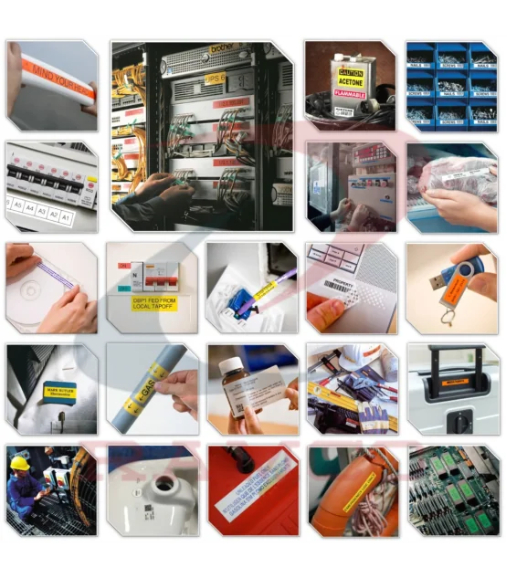 Nhãn HZe-551 (TZe-551), 24mm X 8m, Chữ đen - nền xanh dương | AIMO Việt Nam