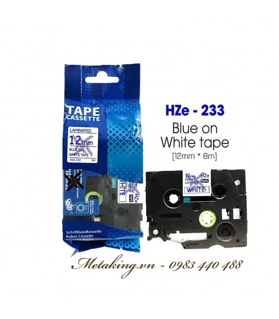 Nhãn HZe-233 (TZe-233), 12mm X 8m, Chữ xanh - nền trắng | AIMO Việt Nam