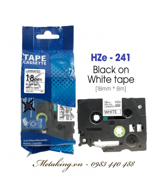 Nhãn HZe-241 (TZe-241), 18mm X 8m, Chữ đen - nền trắng | AIMO Việt Nam