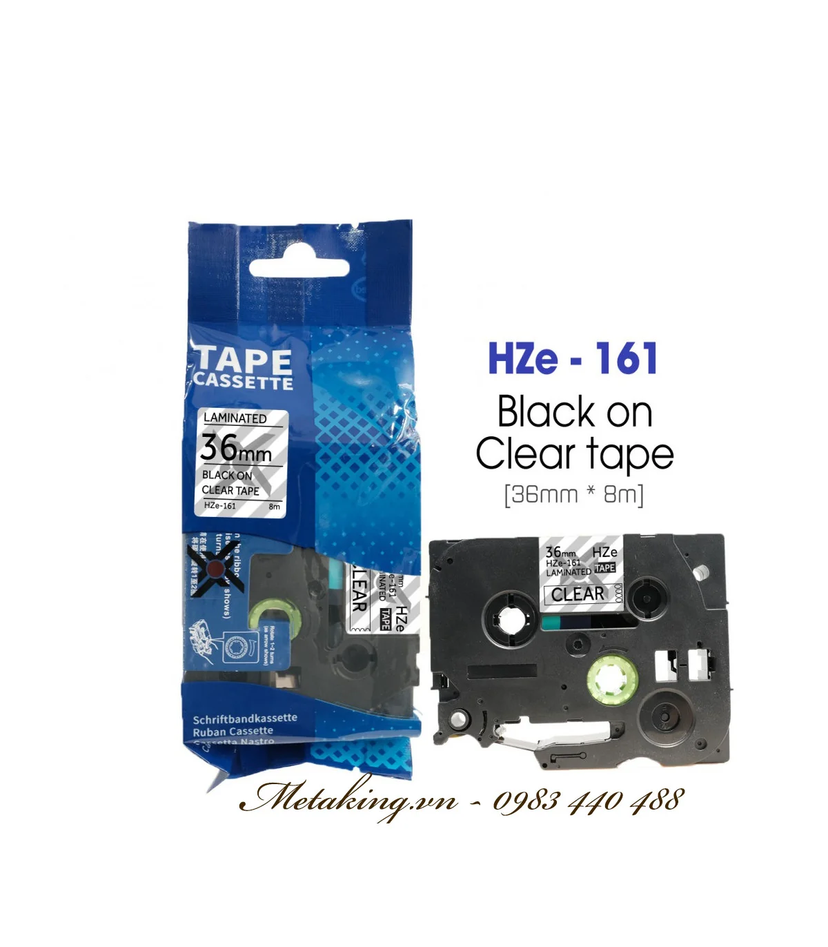 Nhãn HZe-161 (TZe-161), 36mm X 8m, Chữ đen - nền trong | AIMO Việt Nam