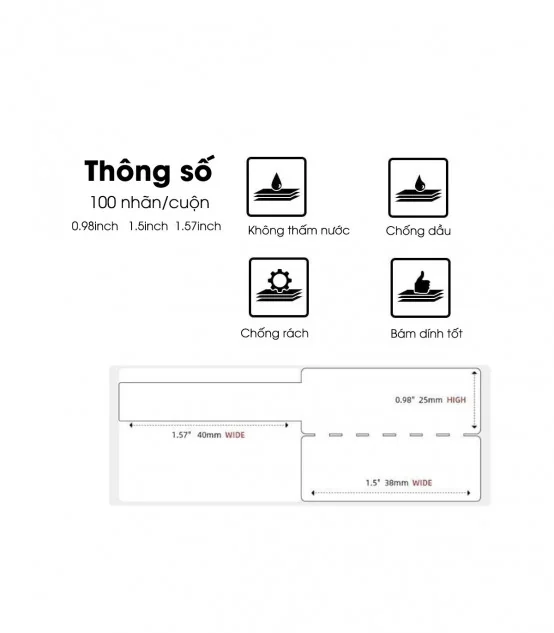 Nhãn Cáp F 25 X 38mm, Màu Trắng, KTC-F2538-40-100 | AIMO Việt Nam