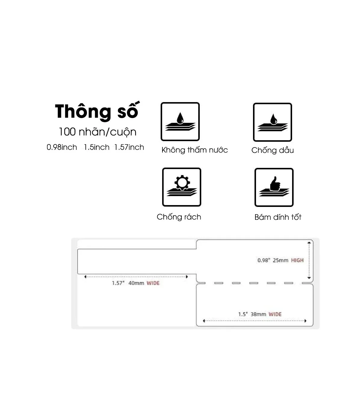 Nhãn Cáp F 25 X 38mm, Màu Trắng, KTC-F2538-40-100 | AIMO Việt Nam