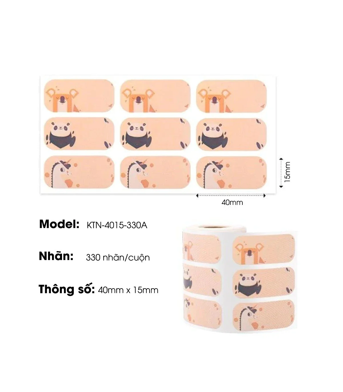 Nhãn Tên 40 X 15mm, KTN-4015-330A | AIMO Việt Nam