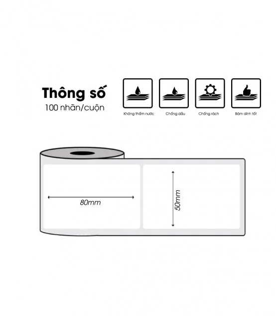 Nhãn Đa Năng 50 X 80mm, KT-5080-100 | AIMO Việt Nam