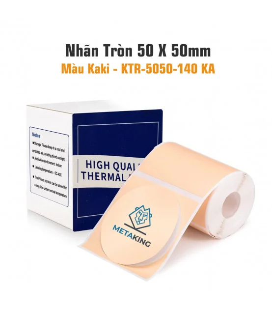 Nhãn Tròn 50 X 50mm, Màu Kaki, KTR-5050-140KA | AIMO Việt Nam