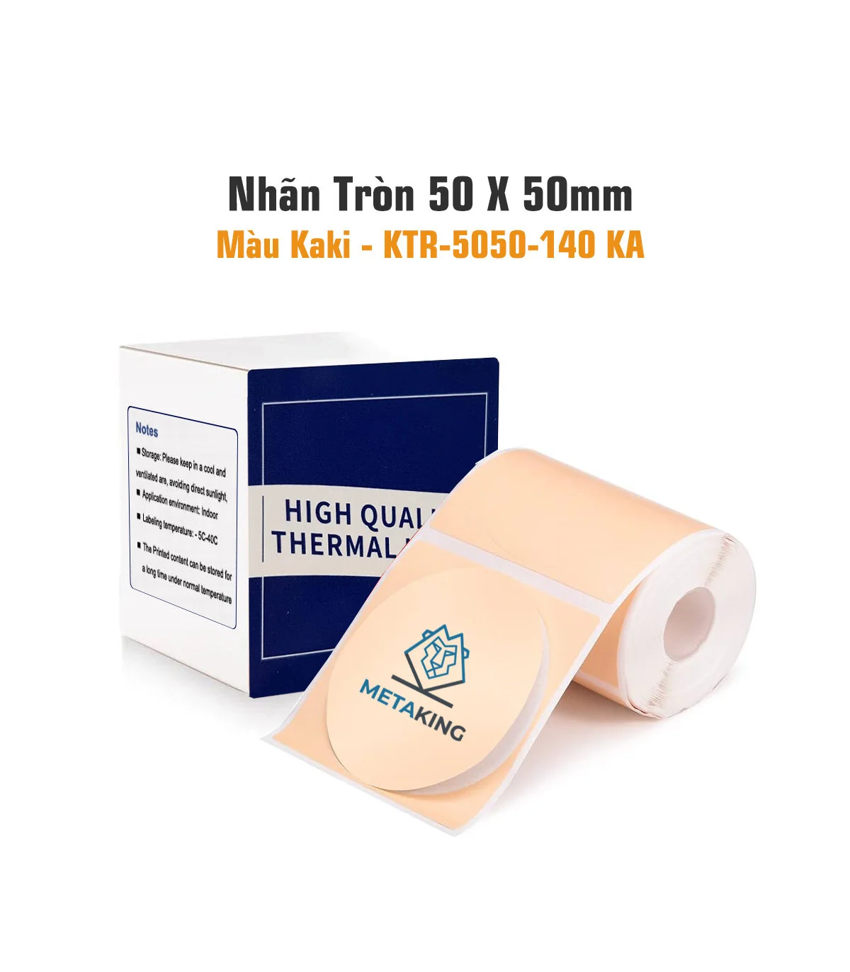 Nhãn Tròn 50 X 50mm, Màu Kaki, KTR-5050-140KA | AIMO Việt Nam