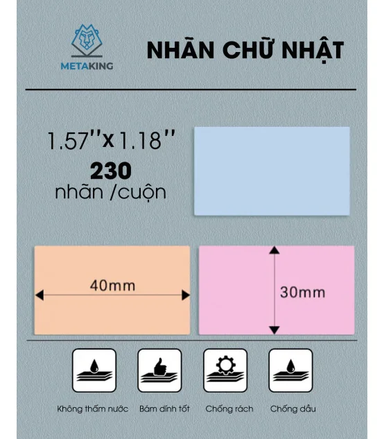 Nhãn Đa Năng 40 X 30mm màu kaki, KT-4030-230KA | AIMO Việt Nam