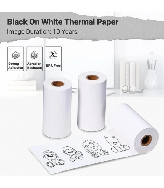 Giấy in nhiệt màu trắng cho T02, 53mm X 6.5m, KT-RM10, không keo | AIMO Việt Nam