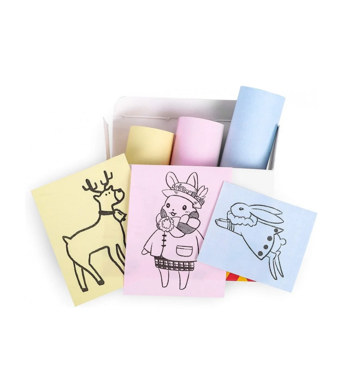 Giấy in nhiệt Vàng/Hồng/Xanh cho T02, 53mm X 6.5m, KT-RMYPB, không keo | AIMO Việt Nam