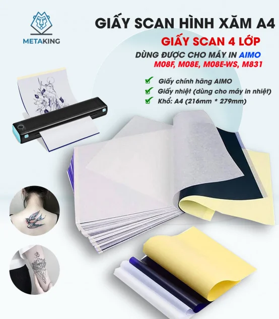 Giấy scan hình xăm A4 cho M08F/M08E-WS | AIMO Việt Nam