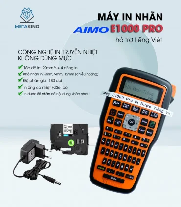 Máy in nhãn cầm tay E1000 PRO - Cáp Sạc USB - Tiếng Việt | AIMO Việt Nam