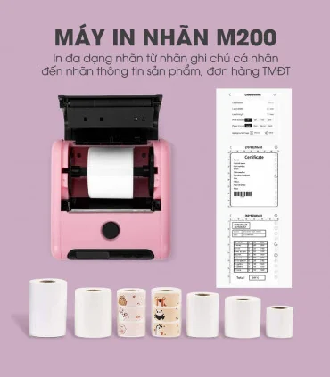 Máy in nhãn mini M200, Bluetooth, cầm tay di động | AIMO Việt Nam