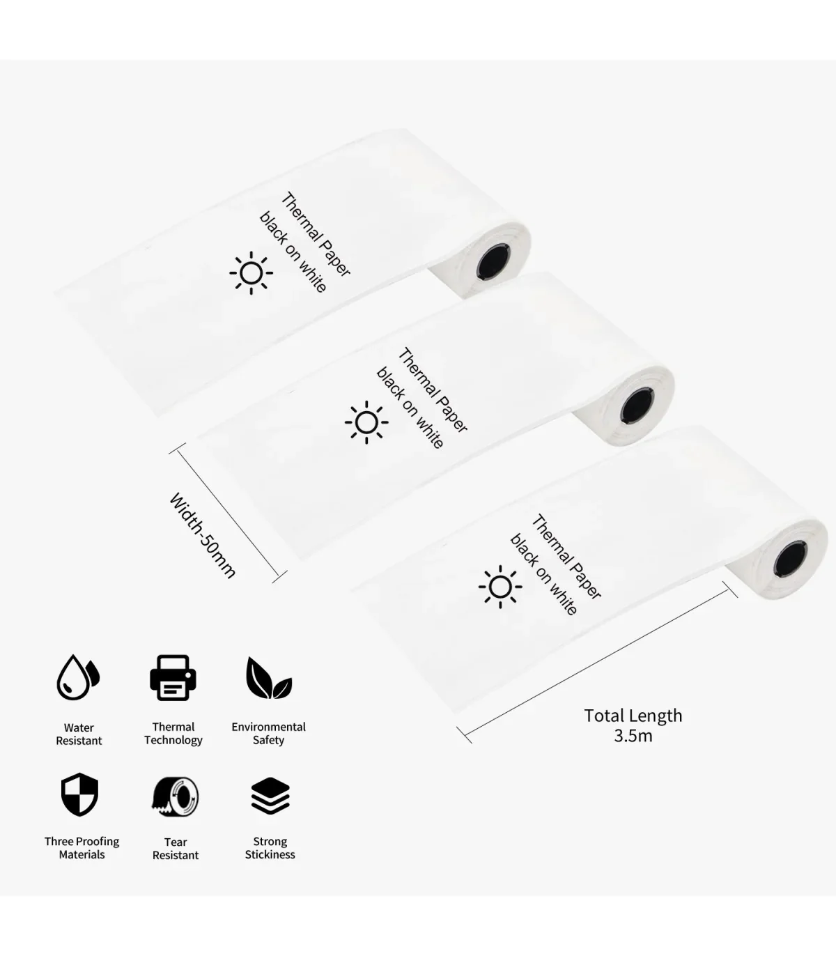 Nhãn trắng cho T02, 50mm x 3.5m, KT-RMS10, có keo | AIMO Việt Nam