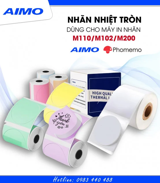 Nhãn Tròn 50 X 50mm, Màu Trắng, KTR-5050-140 | AIMO Việt Nam