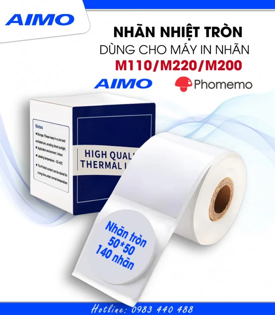 Nhãn Tròn 50 X 50mm, Màu Vàng, KTR-5050-140YE | AIMO Việt Nam