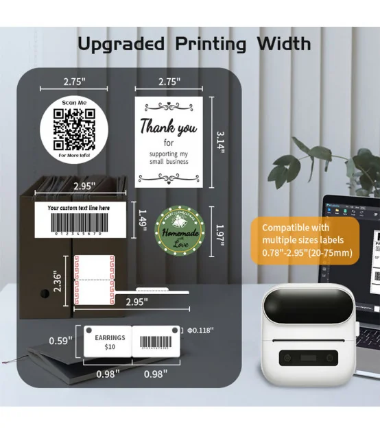 Máy in nhãn mini M220, Bluetooth, cầm tay di động | AIMO Việt Nam