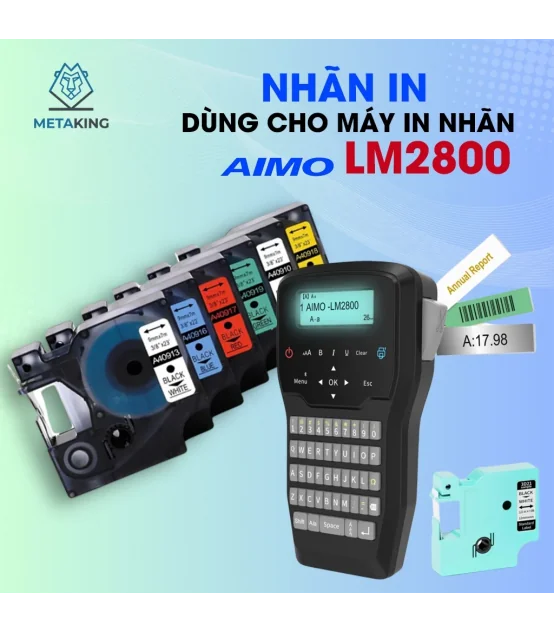 Ống co nhiệt Dymo DM-A18053, [9mm x 7m], Chữ đen nền trắng | AIMO Việt Nam
